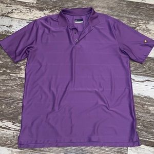 Jack Nicklaus Mens Large StayDri Purple Striped Polo